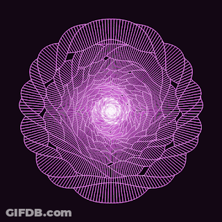 A Purple Circular Pattern On A Black Background With A Glowing Center . GIF