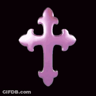A Purple Cross On A Black Background With A Purple Gradient . GIF