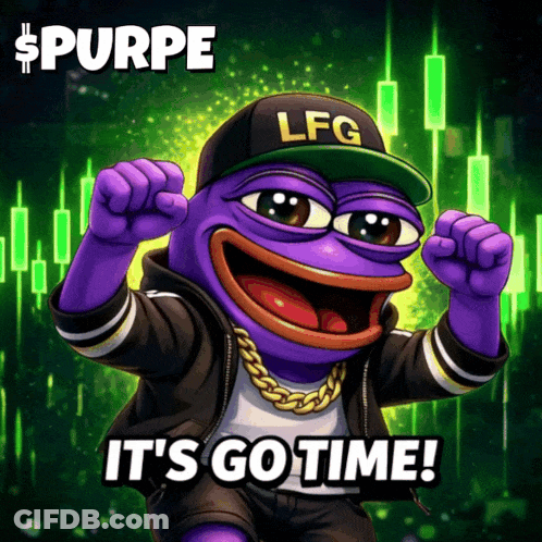 A Purple Frog With A Hat That Says Lfg GIF