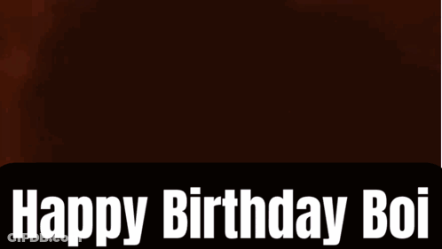 A Purple Glowing Object With The Words `` Happy Birthday Boi '' Below It . GIF
