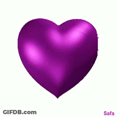 A Purple Heart Is On A White Background With The Name Safa Below It GIF
