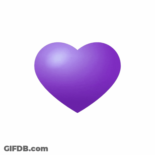 A Purple Heart With A White Background GIF
