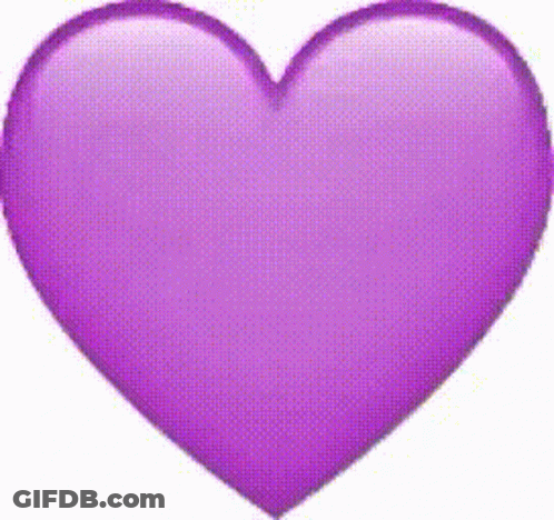 A Purple Heart With A White Outline On A White Background . GIF