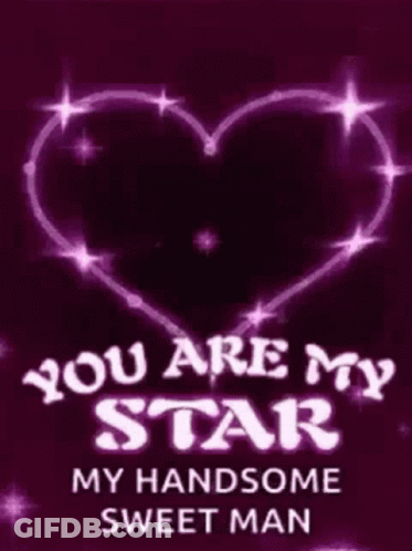 A Purple Heart With The Words `` You Are My Star '' On It GIF