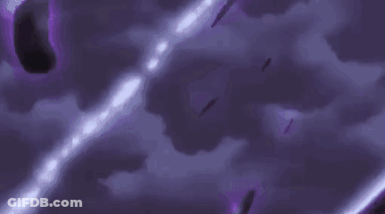 A Purple Monster Is Flying Over A White Object In A Purple Background . GIF