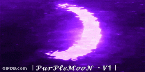 A Purple Moon With The Words " Purplemoon V1 " Below It GIF