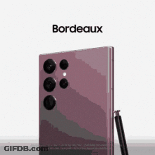 A Purple Phone With The Word Bordeaux On The Top GIF
