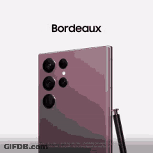A Purple Phone With The Word Bordeaux Written On It GIF