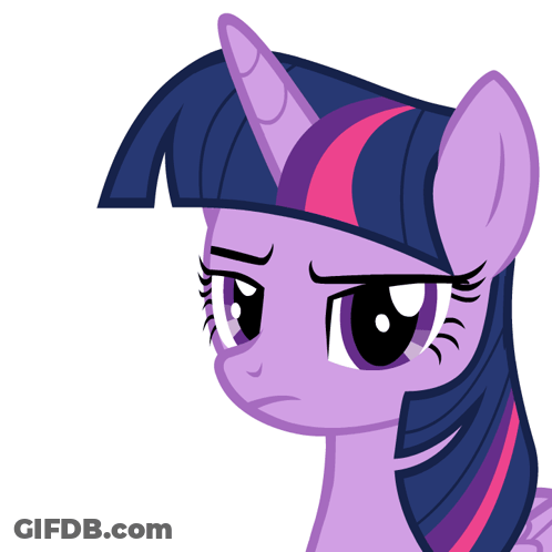 A Purple Pony With A Pink Stripe On Her Mane GIF
