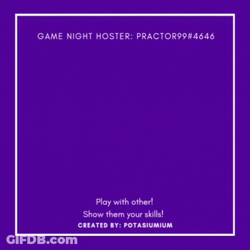A Purple Poster For Game Night Hosted By Practor99 # 4646 GIF