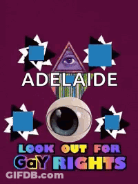 A Purple Poster That Says Look Out For Gay Rights GIF