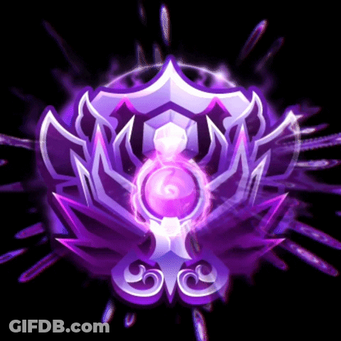 A Purple Shield With A Purple Ball In The Middle GIF