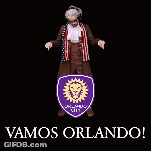 A Purple Shield With A Yellow Lion And The Word Orlando City GIF