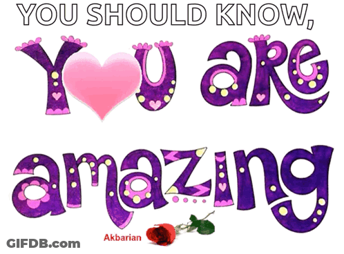 A Purple Sign That Says You Should Know You Are Amazing GIF