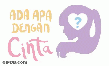 Purple Silhouette Woman With Ada Apa Dengan Cinta Text GIF