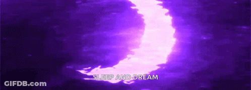 A Purple Sky With A Crescent Moon And The Words Sleep And Dream GIF