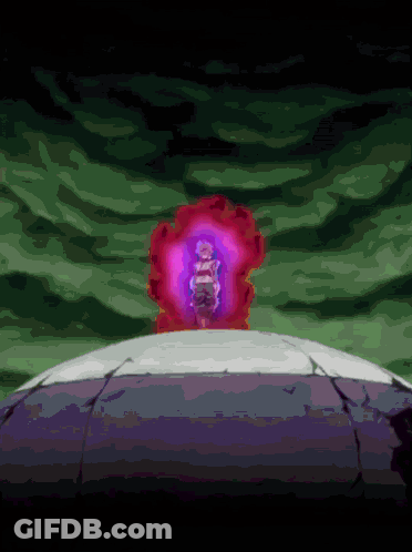 A Purple Sphere With A Purple Light Coming Out Of It In The Middle GIF