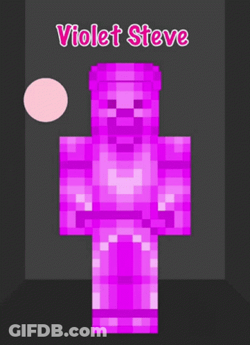 A Purple Steve In A Minecraft Skin GIF