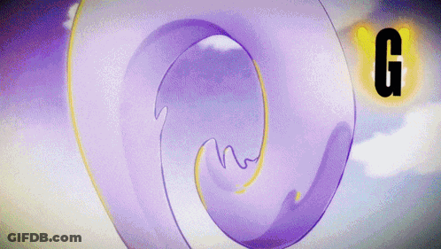 A Purple Swirl With The Letter G On It GIF