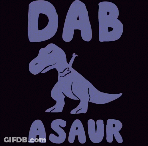 A Purple T-Rex With The Words Dab Asaurus Below It GIF