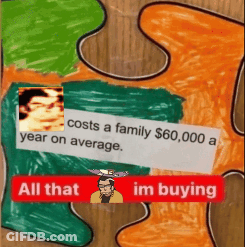Puzzle Piece About Family Costs $66,000 Yearly GIF