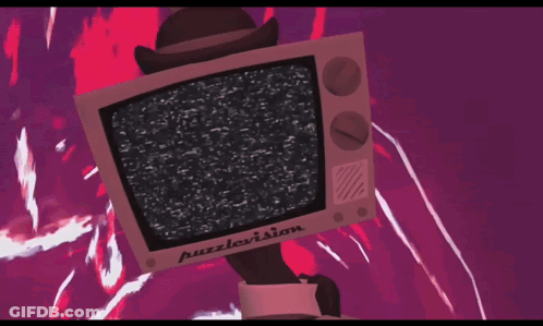 A Puzzlevision Tv That Says That 'S All Folks On It GIF