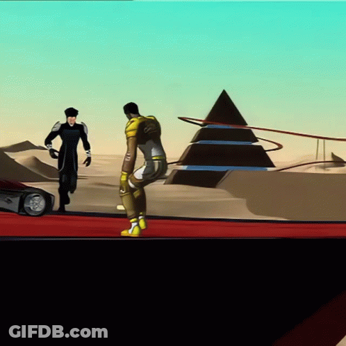 A Pyramid Is In The Background Of A Video Game GIF