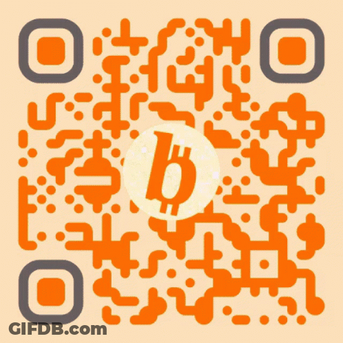A Qr Code With A Circle With A Letter B On It GIF