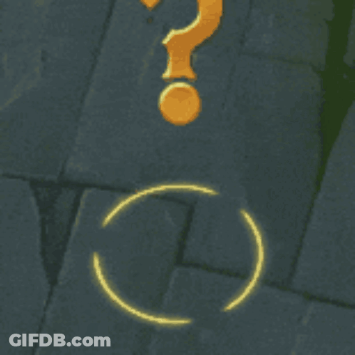 A Question Mark Is Surrounded By Circles On A Stone Surface GIF
