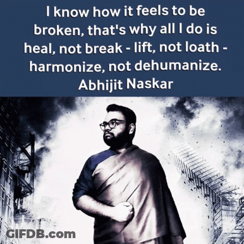 A Quote By Abhijit Naskar Is Above A Man In A Cape GIF