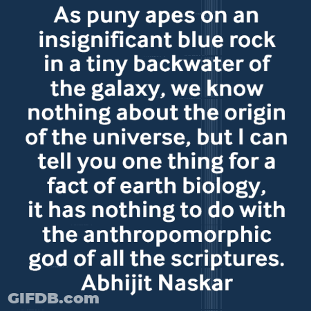 A Quote By Abhijit Naskar Is Displayed On A Dark Blue Background GIF