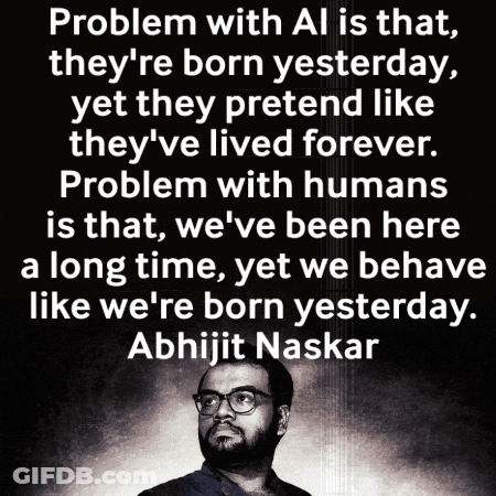 A Quote From Abhijit Naskar Is Displayed On A Black Background GIF