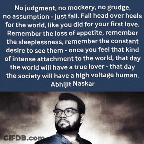 A Quote From Abhijit Naskar Is Displayed On A Blue Background GIF