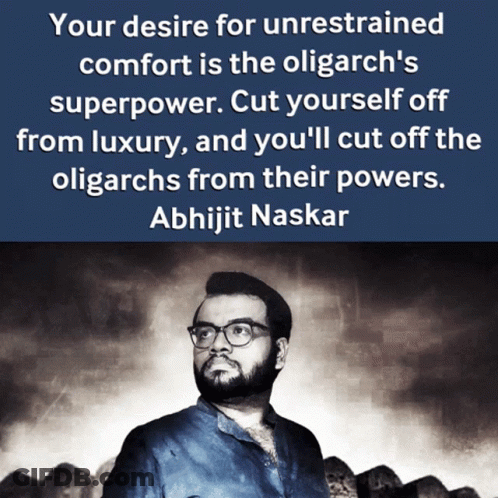 A Quote From Abhijit Naskar Is Displayed On A Blue Background GIF