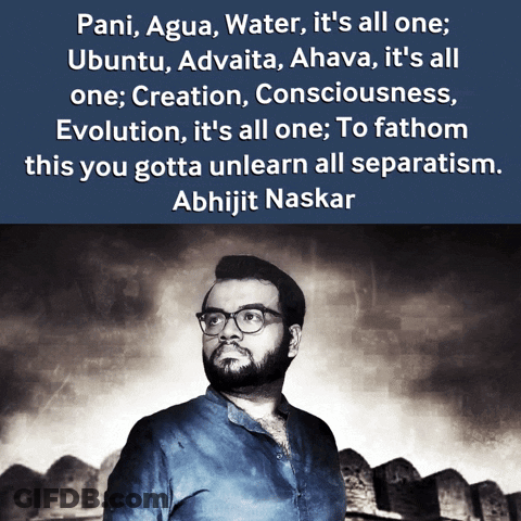 A Quote From Abhijit Naskar Is Displayed On A Poster GIF