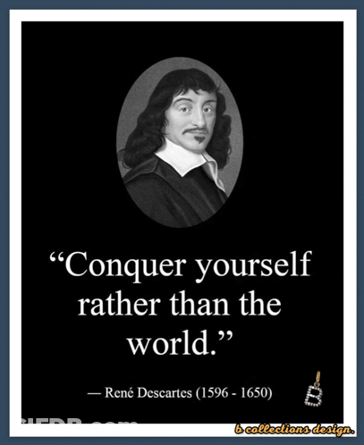 A Quote From René Descartes Is Displayed On A Black Background GIF