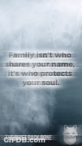 A Quote From The Quiet Back Bone That Says Family Isn T Who Shares Your Name It 'S Who Protects Your Soul GIF