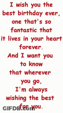 A Quote That Says I Wish You The Best Birthday Ever GIF