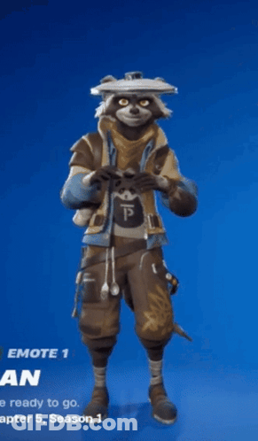 A Raccoon Is Wearing A Hat And Holding A Knife In His Hand GIF