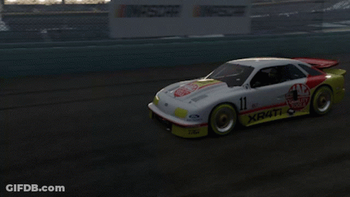 A Race Car With A Ford Electronic Sticker On It GIF
