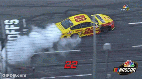 A Race Car With The Number 22 On The Side GIF