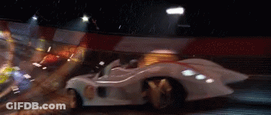 A Race Car With The Number 5 On It GIF