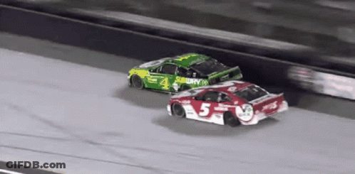 A Race Car With The Number 5 On The Back GIF