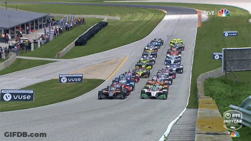 A Race Is Being Broadcast Live On Nbc And Is Sponsored By Vuse GIF