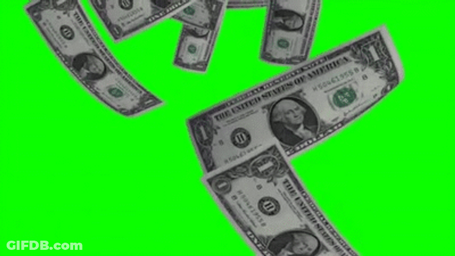 A Rain Of Dollar Bills GIF