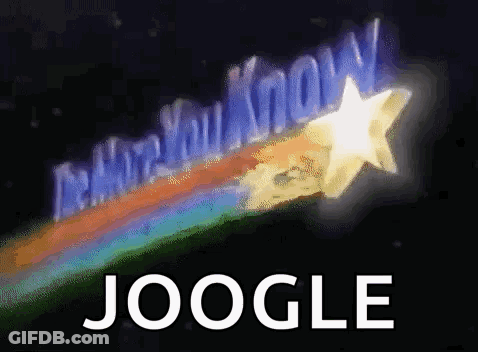 A Rainbow And A Star With The Word Joogle Written Below It GIF