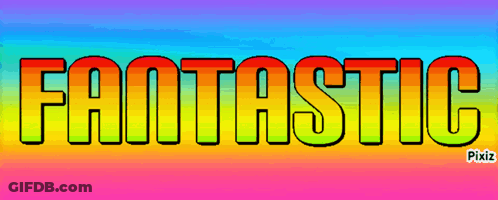 A Rainbow Colored Background With The Word Fantastic Written On It GIF