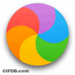 A Rainbow Colored Circle On A White Background With A Shadow GIF