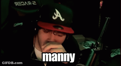 A Rainbow Colored Keyboard With The Word Manny On It GIF