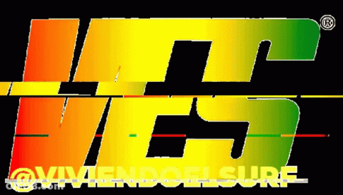 A Rainbow Colored Logo That Says Vivendoelsurf GIF